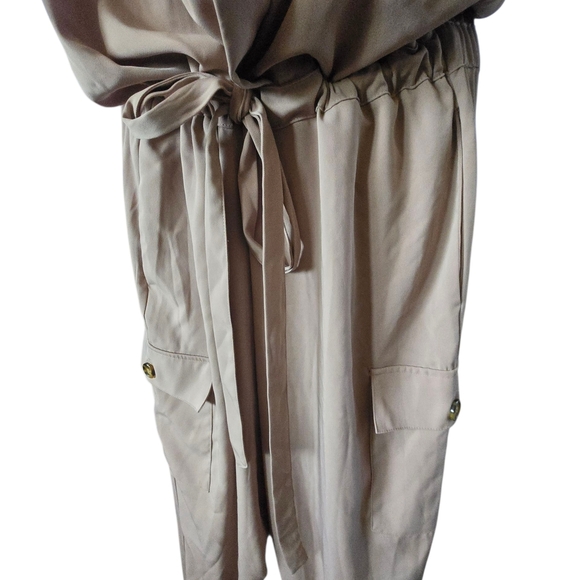 New York & Company Beige Sleeveless Jumpsuit - Picture 4 of 8